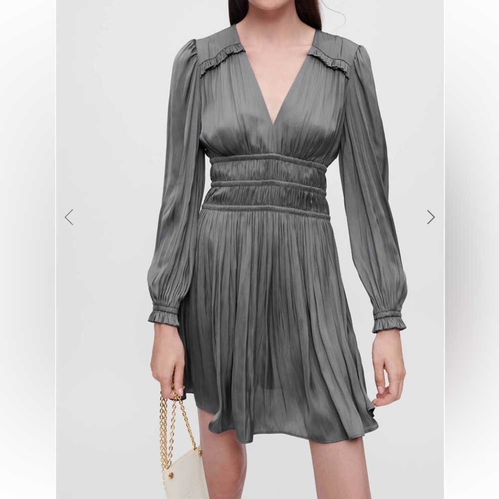 MAJE Rianna satin mini dress, size FR 42
